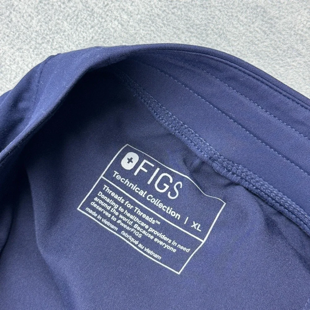 FIGS Kade Cargo Scrub Pants Women XL Blue Medical Nursing Straight High Waisted